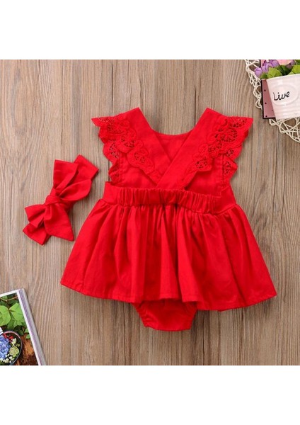 Abd Yenidoğan Yürümeye Başlayan Bebek Kız Giysileri Romper Bodysuit + Kafa Bandı Çocuk Elbise Kıyafeti (Yurt Dışından) fırsatları