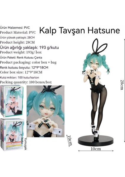 28 cm Tavşan Kız Hatsune Gelecek Kız Iki Boyutlu Sevimli Süsler (Yurt Dışından)