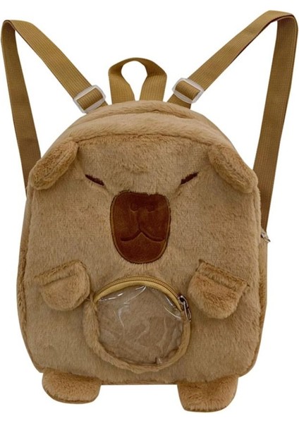 Büyük Kapasiteli Kapibara Peluş Sırt Çantası Yılbaşı Leri Peluş Kapibara Büyük Kapasiteli Kapibara Peluş Çanta Hayvan Karikatür Sevimli Kapibara Crossbody Çanta Unisex (Yurt Dışından)