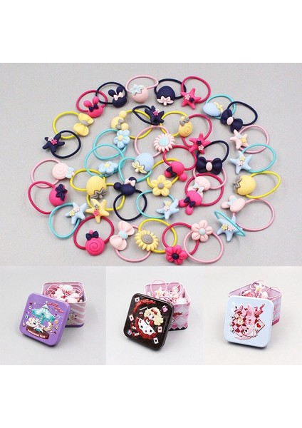 40 Adet/grup Renkli Bebek Kız Elastik Saç Halat Karikatür Saç Bantları Prenses Kızlar Elastik Saç Halat Kutusu ile Saç Aksesuarları (Yurt Dışından) fiyatları