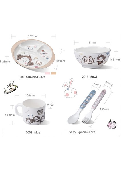 Yemekleri Bebek Besleme Çocuk Sofra Bebek Maması Yemekleri Çocuk Mutfak Bebek Besleme Kasesi Tabak Kaşık 5 Adet/takım, B (Yurt Dışından) modelleri