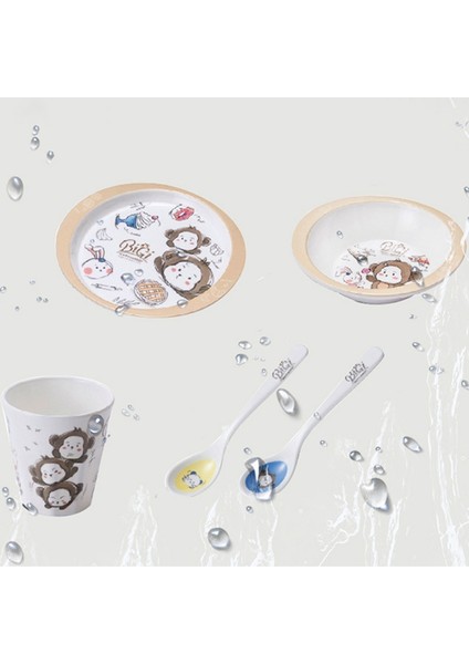 Yemekleri Bebek Besleme Çocuk Sofra Bebek Maması Yemekleri Çocuk Mutfak Bebek Besleme Kasesi Tabak Kaşık 5 Adet/takım, B (Yurt Dışından) fırsatları