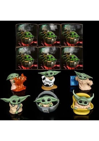 6 Adet/takım Star Wars Yoda Bebek Aksiyon Figürü Oyuncakları Yoda Usta Mandaloryalı Bebekler Çocuklar Için Ler 5-8 cm (Yurt Dışından)
