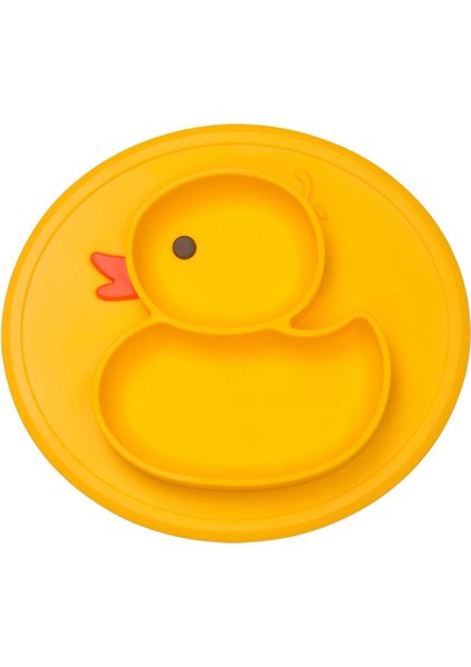 Silikon Bölünmüş Yürümeye Başlayan Tabaklar - Çocuklar Için Taşınabilir Kaymaz Emme Plakaları Bebekler ve Çocuklar Bebek Yemek Tabağı (Ördek-Sarı) (Yurt Dışından)