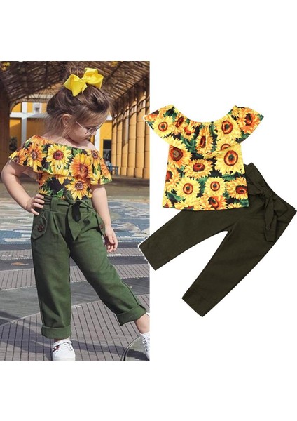 2 Adet / Takım T-Shirt + Pantolon Sevimli Hayvan Yumuşak Pamuk Kız Erkek Bebek Giyim Erkek Yaz Kısa Kollu Iki Parçalı Takım Elbise Çocuk Yeni T-Shirt Giyim Seti (Yurt Dışından)