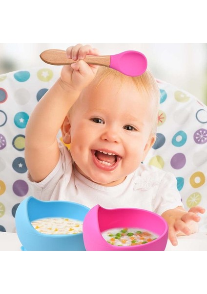 【eğlenceli Canlı】 Ahşap Saplı Silikon Kaşık Seti Bebek Besleyici Çocuklar Eğitim Katı Gıda Çatal Bıçak Takımı Çocuk Kaşık Çatal (Yurt Dışından) modelleri