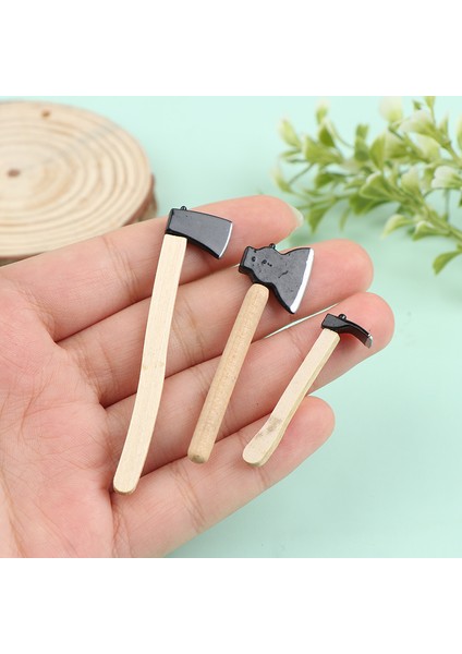 Adet/takım Mini Ahşap Metal Kıyıcı Balta Dollhouse Minyatür Aletler Cologo (Yurt Dışından) modelleri