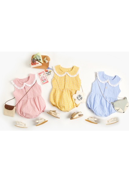 Prenses Bebek Kız Bodysuits Sevimli Ekose Bebek Giysileri Yaz Pamuk Giyim Bebek Kız Moda Için (Yurt Dışından)