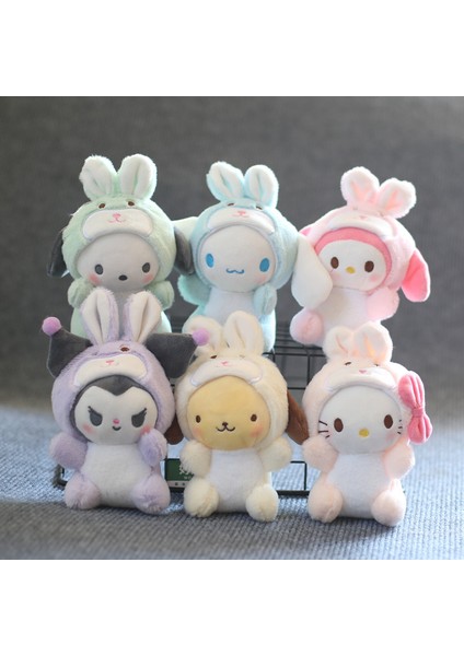 Sevimli Sanrio Purin Cinnamoroll Kuromi Melody Pochacco Hello Kitty Yumuşak Dolması Bebek Karikatür Peluş Anahtarlık Çanta Dekorasyon Sarkık (Yurt Dışından) fırsatları