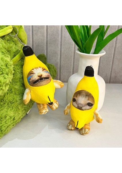 Tik Tok Yaratıcı Muz Kedi Bebek Sesli Peluş Oyuncak Komik Wow Wow Ses Kolye Eğlenceli Bebek (Yurt Dışından) modelleri