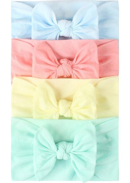 Adet/takım Sevimli Yaylar Yenidoğan Bebek Kafa Bandı Türban Yumuşak Bebek Kız Saç Bantları Düz Renk Naylon Bebek Saç Aksesuarları (Yurt Dışından)