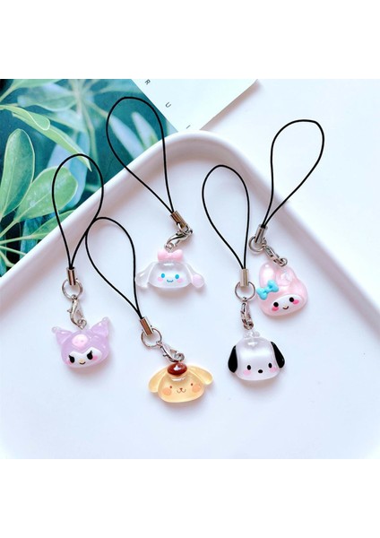 Kawaii Sanrio Kuromi Kordon My Melody Cinnamoroll Öğrenci Güzellik iPhone Telefon Kılıfı Sırt Çantası Bebek Kolye Charm Oyuncak Kız Ler (Yurt Dışından)