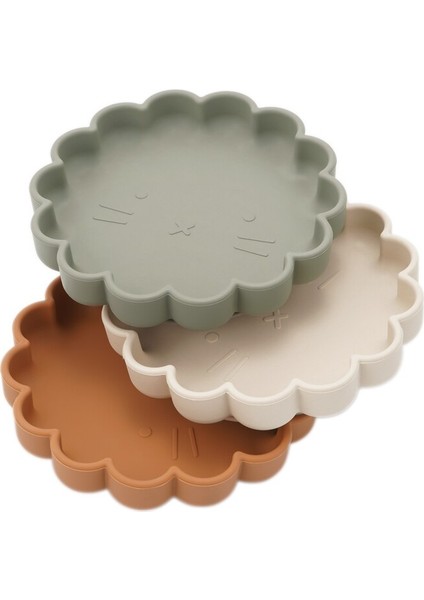 [eğlenceli Canlı] Bebek Ücretsiz Kombinasyon Kiti Yeniden Kullanılabilir Gıda Sınıfı Karikatür Aslan Tarzı Silikon Çocuk Besleme Yemek Kasesi Kaşık (Yurt Dışından) modelleri