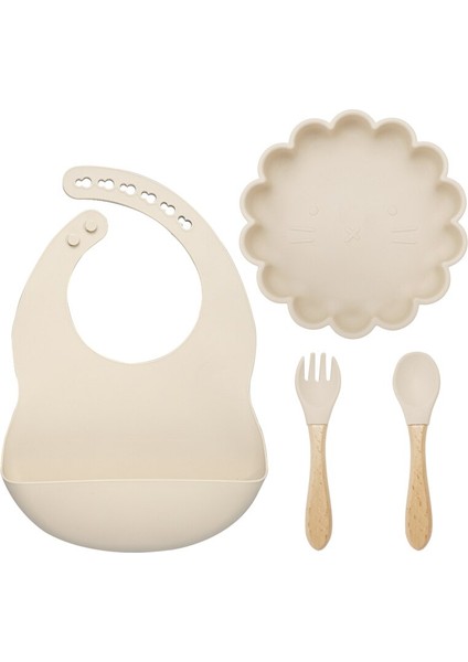 [eğlenceli Canlı] Bebek Ücretsiz Kombinasyon Kiti Yeniden Kullanılabilir Gıda Sınıfı Karikatür Aslan Tarzı Silikon Çocuk Besleme Yemek Kasesi Kaşık (Yurt Dışından) fırsatları