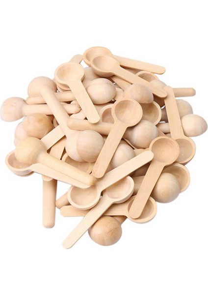 100 Adet Mini Ahşap Ev Mutfak Yemek Kaşıkları Aracı Tuz Baharat Bal Kahve Kaşıkları (Yurt Dışından)