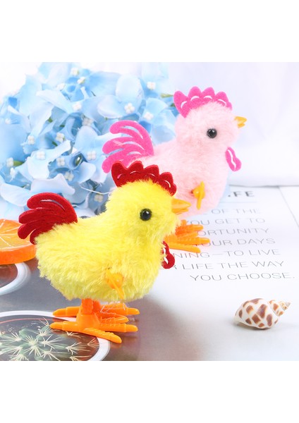 Peluş Kurmalı Tavuk Çocuk Eğitici Oyuncak Clockwork Atlama Yürüyüş Civciv Oyuncaklar Doldurulmuş Oyuncaklar Dere (Yurt Dışından)