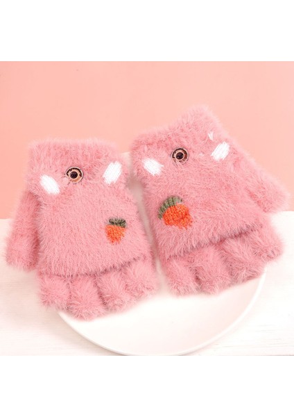 Tavşan Kulakları Çocuk Eldiven Karikatür Yarım Parmak Yumuşak Sıcak Çocuk Eldivenler (Yurt Dışından) fiyatları