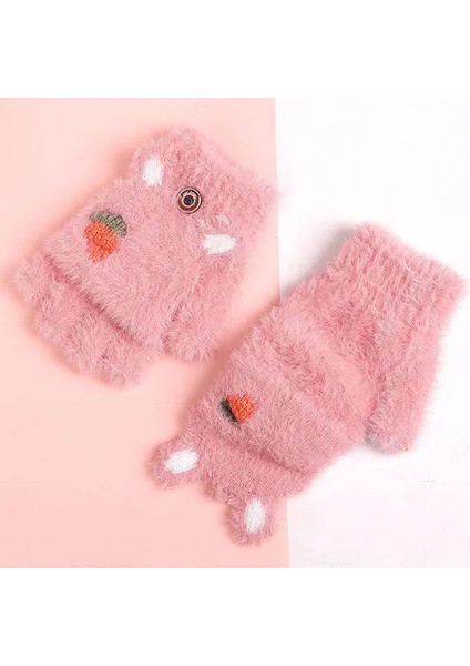 Tavşan Kulakları Çocuk Eldiven Karikatür Yarım Parmak Yumuşak Sıcak Çocuk Eldivenler (Yurt Dışından) fırsatları