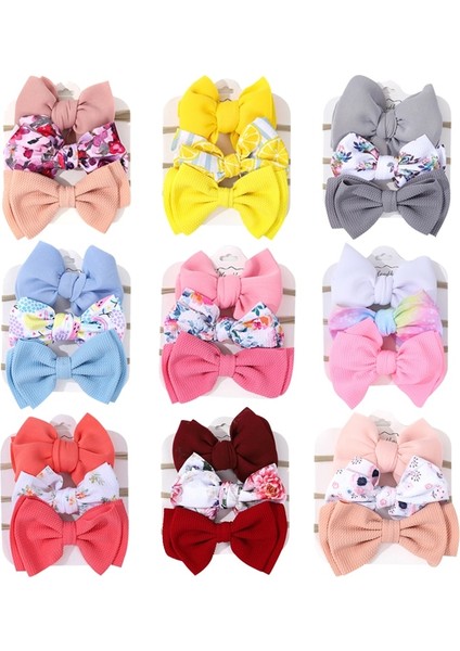 3 Adet/takım Büyük Yaylar Çiçek Kafa Bandı Yumuşak Elastik Naylon Yenidoğan Bebek Kız Bantlar Sevimli Ilmek Kumaş Çocuk Kız Saç Aksesuarları (Yurt Dışından) modelleri