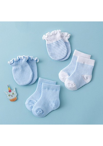 4 Çift/grup Dantel Ruffles Bebek Çorap Eldiven Seti Nefes Pamuk Bebek Çorap Anti Scratch Yenidoğan Koruma Yüz Eldivenler Çorap (Yurt Dışından) fiyatları