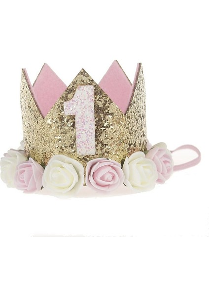 Güzel Bebek Kafa Bandı Narin Taç Doğum Günü Kız Bebek Hairbands Glitter Taç Çiçek Çember Saç Bebek Doğum Günü Partisi Saç Dekor (Yurt Dışından) modelleri