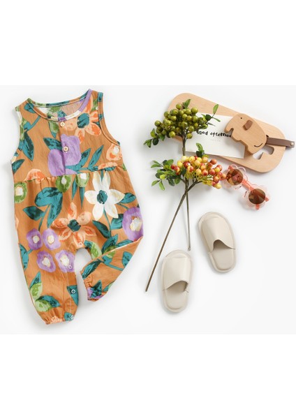 Yaz Kız Bodysuits Pamuk Yenidoğan Giysileri Tatil Tarzı Çiçekler Kıyafetler (Yurt Dışından) fiyatları