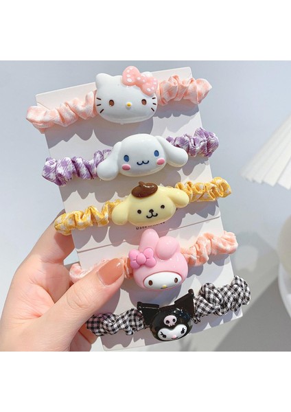 Basit Sanrio Headrope Kız Süsler Hello Kitty My Melody Kuromi Cinnamoroll Saç Daire Karikatür Headdress Saç Aksesuarları (Yurt Dışından)