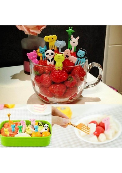 Panda Online 10PCS Hayvanlar Yiyecek Seçtikleri ve Çatallar Güzel Meyve Seçtikleri Bento Parti Dekorasyonu (Yurt Dışından) fırsatları