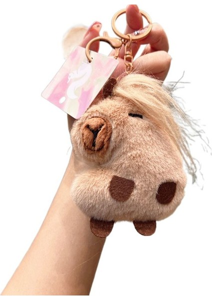 Simülasyon Capybara Capybara Peluş Kolye Capibara Kabarık Oyuncak Kumaş Bebek Carpi Biftek Capybara Peluş Bebek Sevimli Yumuşak Capybara Peluş Anahtarlık Noel Si (Yurt Dışından)