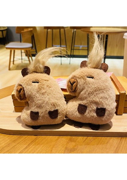 Simülasyon Capybara Capybara Peluş Kolye Capibara Kabarık Oyuncak Kumaş Bebek Carpi Biftek Capybara Peluş Bebek Sevimli Yumuşak Capybara Peluş Anahtarlık Noel Si (Yurt Dışından)
