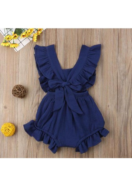Kız Çocuk Fırfırlı Tek Parça Romper Tulum (Yurt Dışından)