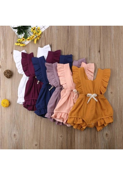 Kız Çocuk Fırfırlı Tek Parça Romper Tulum (Yurt Dışından) modelleri
