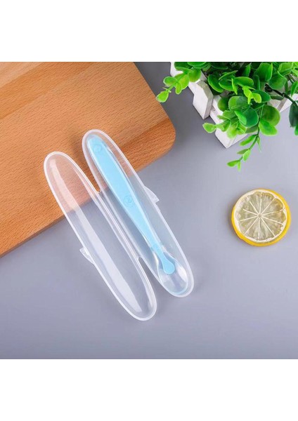 【eğlenceli Canlı】 Saklama Kutulu 1 Parça Bebek Kaşığı, Kaymaz Bebek Eğitim Kaşığı, Gıda Sınıfı Silikon, Sevimli Çocuk Besleme Sofra Takımı (Yurt Dışından)