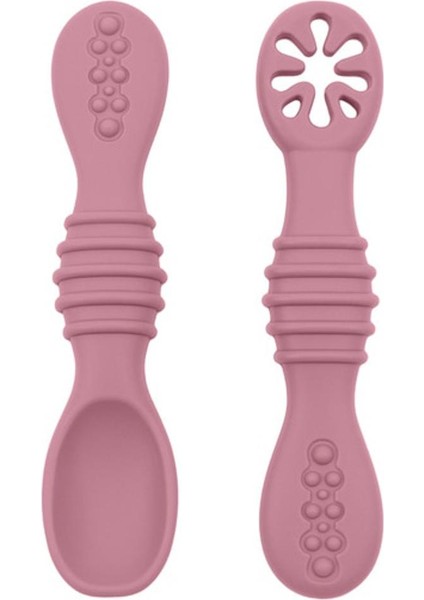 [eğlenceli Canlı] 2 Adet/takım % 100% Gıda Güvenli Onaylı Silikon Besleme Kaşık Seti Bebek Eğitim Sütten Kesme Yemek Yemek Çocuk Sofra (Yurt Dışından)