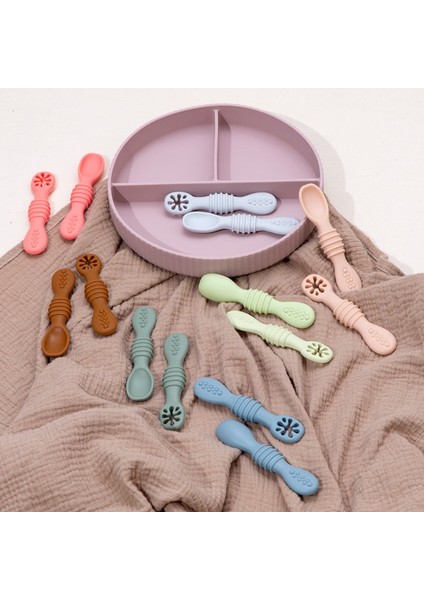 [eğlenceli Canlı] 2 Adet/takım % 100% Gıda Güvenli Onaylı Silikon Besleme Kaşık Seti Bebek Eğitim Sütten Kesme Yemek Yemek Çocuk Sofra (Yurt Dışından) modelleri