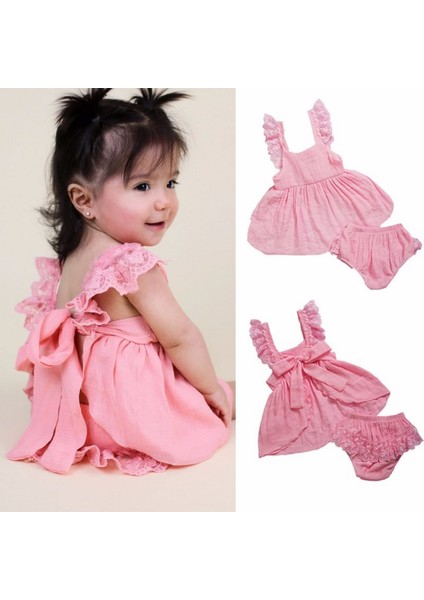 Kızlar Yaz Güzel Elbiseler Kız Doğum Günü Düğün Pageant Parti Prenses Dantel Tutu Çiçek Elbise Sundress (Yurt Dışından)