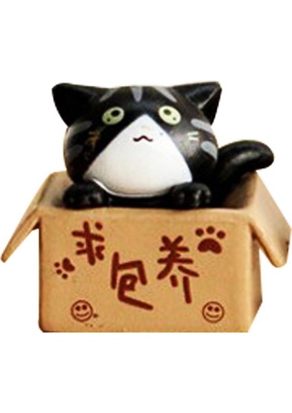 Güzel Kutu Karikatür Kedi Minyatür Manzara Dekor Bonsai Reçine El Sanatları Süsleme (Yurt Dışından)