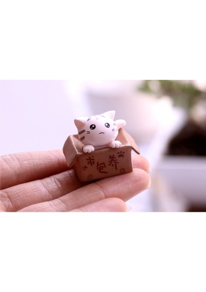 Güzel Kutu Karikatür Kedi Minyatür Manzara Dekor Bonsai Reçine El Sanatları Süsleme (Yurt Dışından) fırsatları