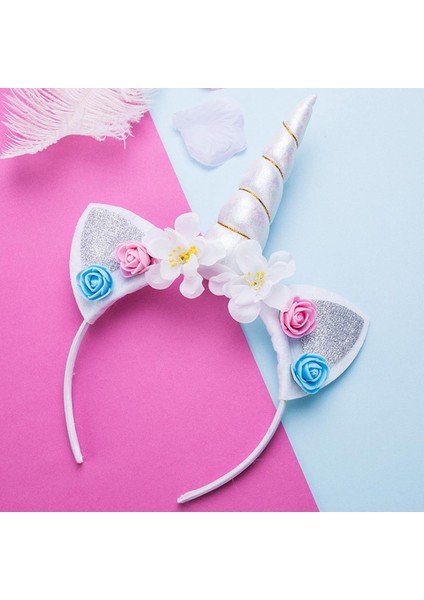 1 Adet Çiçek Kedi Kulaklar Kız Sevimli Unicorn Bantlar Çocuk Şapkalar Fotoğraf Sahne Parti Saç Çember Hairbands Çocuklar Saç Aksesuarları (Yurt Dışından)