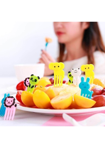 Rhs Online 10PCS Hayvanlar Yiyecek Seçtikleri ve Çatallar Güzel Meyve Seçtikleri Bento Parti Dekorasyonu (Yurt Dışından) modelleri