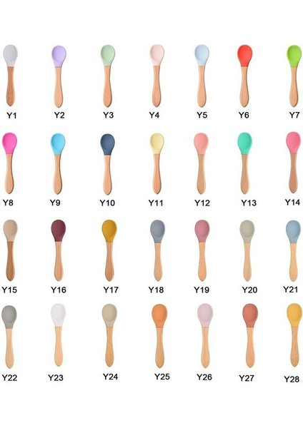 [eğlenceli Canlı] Bebek Yumuşak Silikon Kaşık Şeker Renk Güvenliği Bebek Öğrenme Tahta Kaşık Kaymaz Kaşık Çocuk Çocuk Erkek Kız Gıda Besleme Araçları (Yurt Dışından) fırsatları