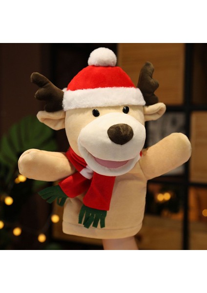 Noel Baba El Kuklası Geyik Karakter Oyuncakları Doldurulmuş Oyuncaklar Noel Filmi Bebek Aktivite Bebek Çocuk Peluş Oyuncaklar Noel Baba El Kuklası Noel Bebek Kukla Gösterisi (Yurt Dışından)