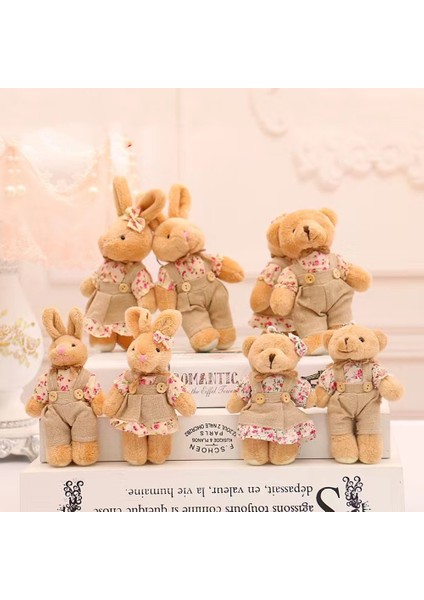 Sf 14 cm Sevimli Çift Ayı Peluş Oyuncaklar Çift Ayı Doldurulmuş Oyuncaklar Düğün Leri Anahtarlık Anahtarlık Kolye (Yurt Dışından) modelleri