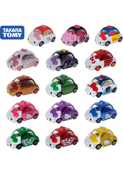 Takara Tomy Araba Hello Kitty Anime Mini Sevimli Oyuncaklar Yığın Yüksekliği Kibrit Kutusu Arabalar Dönüş Arabası Çocuklar Noel Doğum Günü Si (Yurt Dışından)