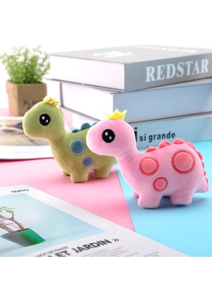 Mini Sevimli Karikatür Taç Dinozor Yumuşak Peluş Bebek Asılı Oyuncak Çanta Kolye Dekor (Yurt Dışından)