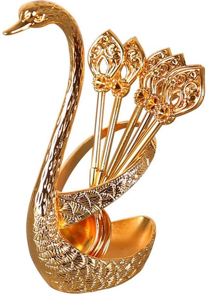 Kahve Tatlı Kek Için Dekoratif Kuğu Tabanlı Meyve Kaşık Seti (Yurt Dışından)