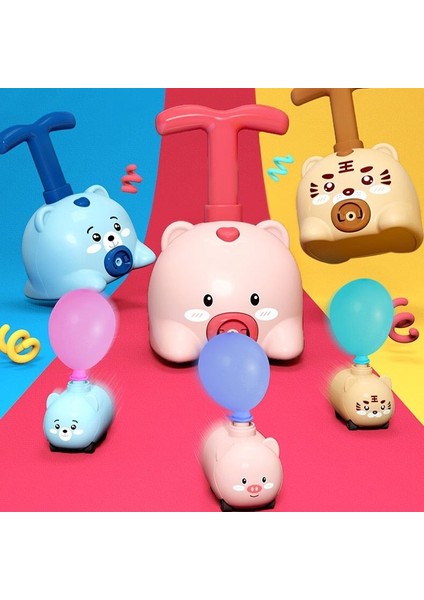 Güç Balon Araba Balon Güç Fırlatma Oyuncak Piglet Kaplan Bulmaca Eğlenceli Atalet Güç Balon Oyuncaklar Çocuk Şişme Oyuncaklar (Yurt Dışından) fırsatları