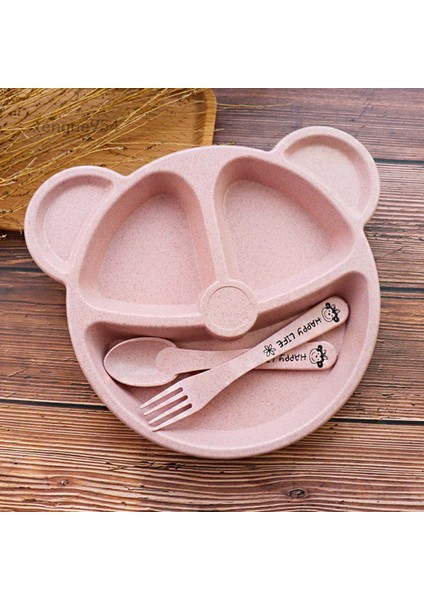 [etop]bebek Yemek Tabağı Kase Kaşık Çatal Besleme Seti Sofra Karikatür Ayı Şekilli Çocuklar Bölünmüş Yemek Yemek Takımı (Yurt Dışından) fiyatları