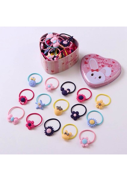 20 Adet/kutu Karikatür Elastik Saç Bantları Sevimli Yaylar Çiçek Lastik Bant Saç Daire Tatlı Hairbands Çocuklar Kızlar Için Saç Aksesuarları (Yurt Dışından)