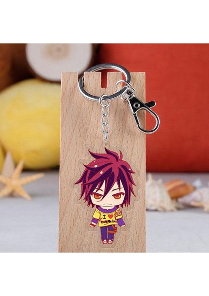 Hayır Oyun No Yaşam Jibril Shiro Sora Anime Akrilik Kolye Şekil Anahtarlık Anahtarlık Koleksiyon Model Oyuncak Cosplay (Yurt Dışından)